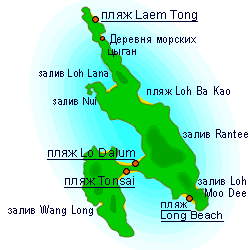 карта Пхи Пхи с пляжами